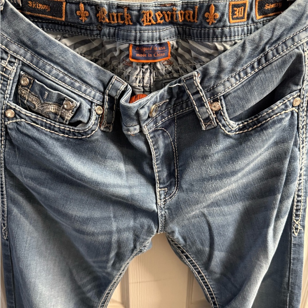 Rock Revival Women's Sherry Skinny Jeans size 30 with Contrast Stitching - Picture 4 of 5